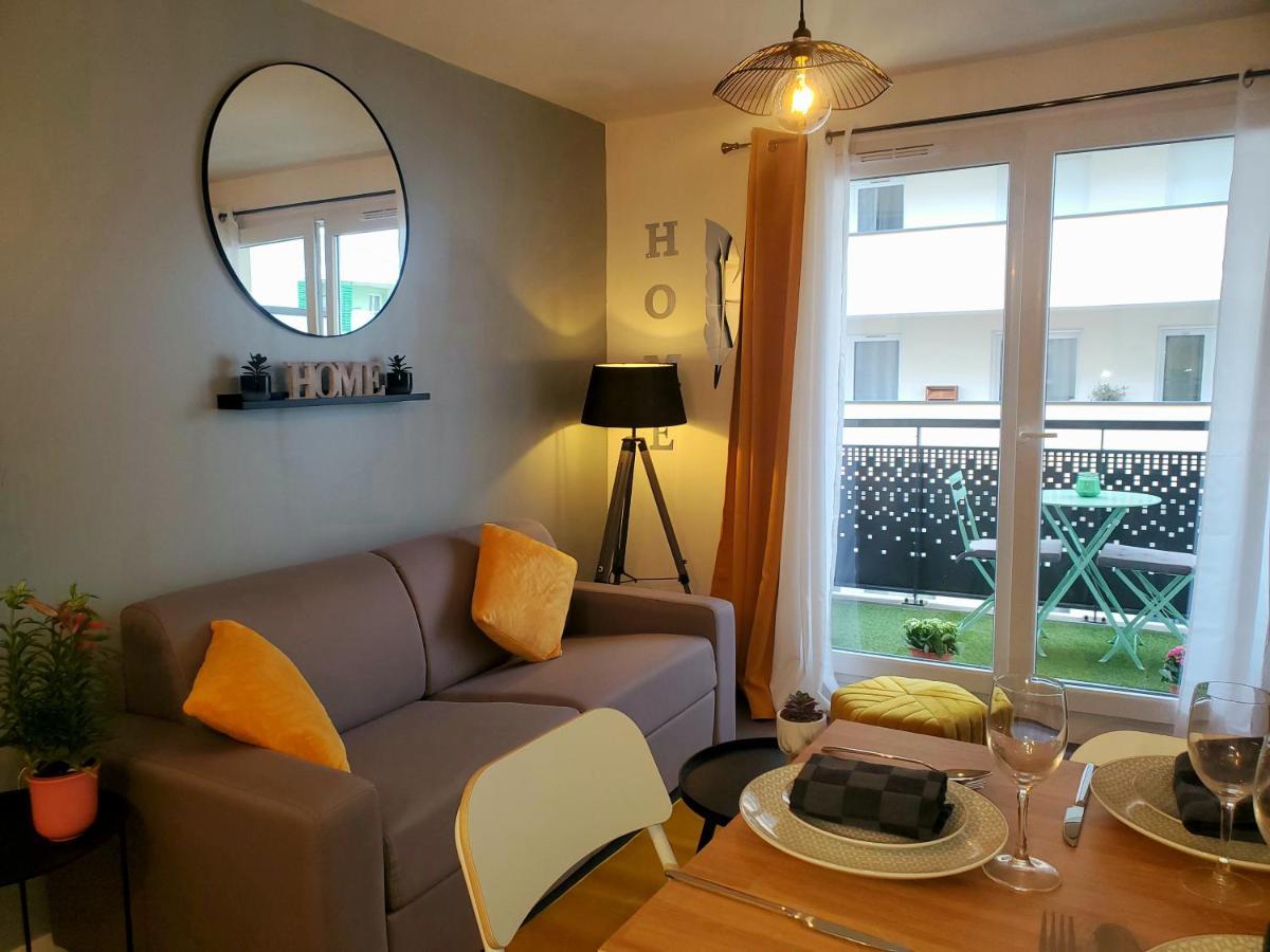 The Sunshine- Appart Cosy Proche Paris-Disney Avec Parking Prive Dans Residence Meaux Luaran gambar