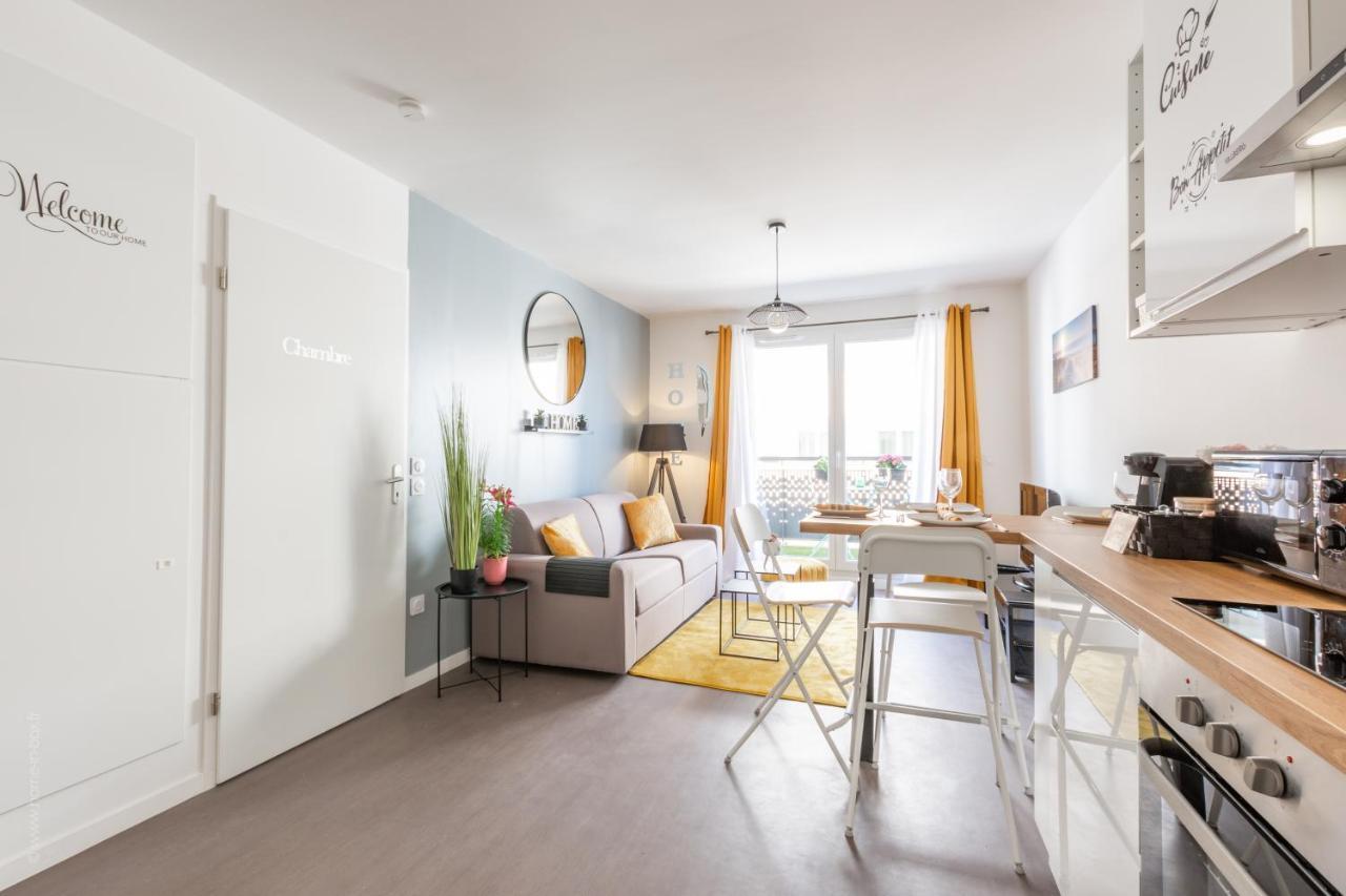 The Sunshine- Appart Cosy Proche Paris-Disney Avec Parking Prive Dans Residence Meaux Luaran gambar