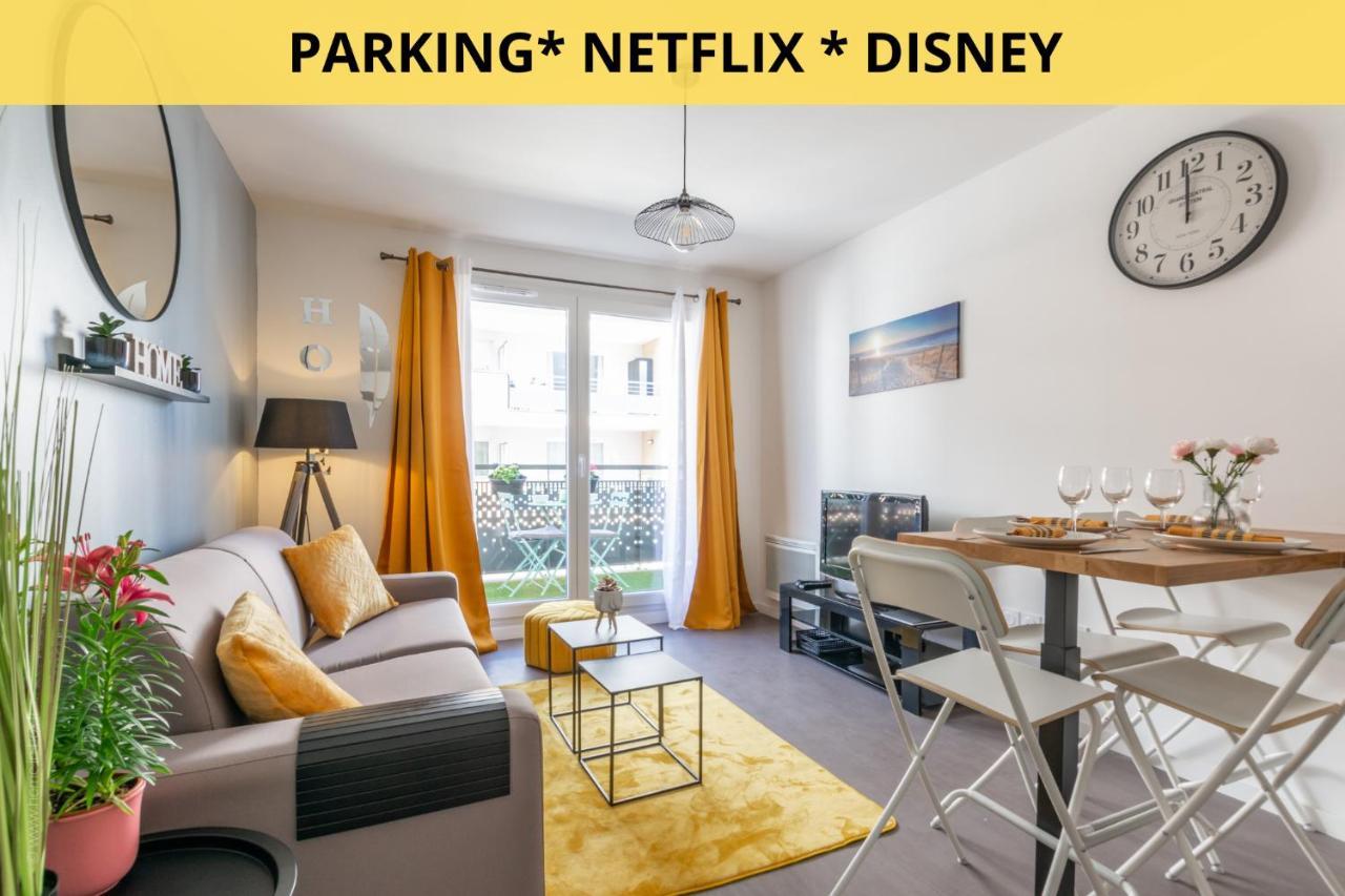 The Sunshine- Appart Cosy Proche Paris-Disney Avec Parking Prive Dans Residence Meaux Luaran gambar